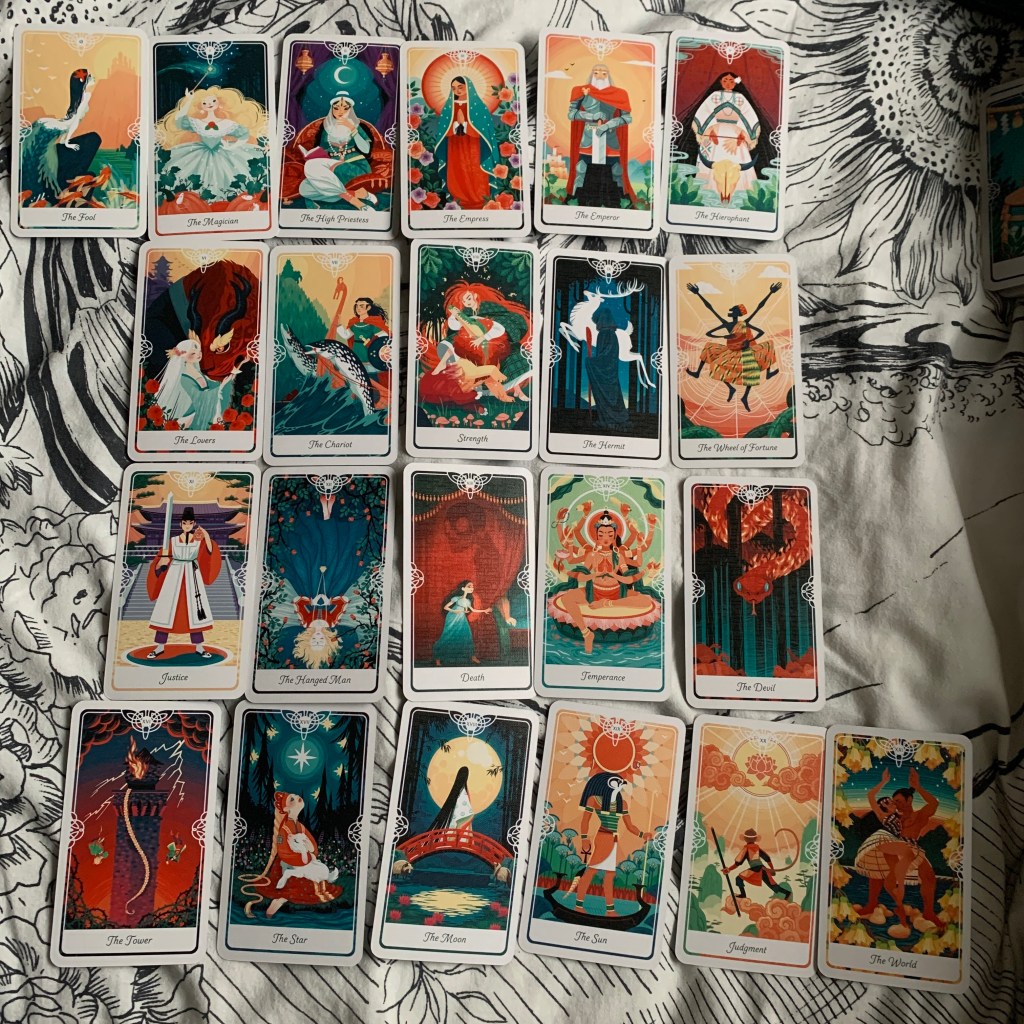 Picture of the Major Arcana cards from Tarot of the Divine by Yoshi Yoshitani 
